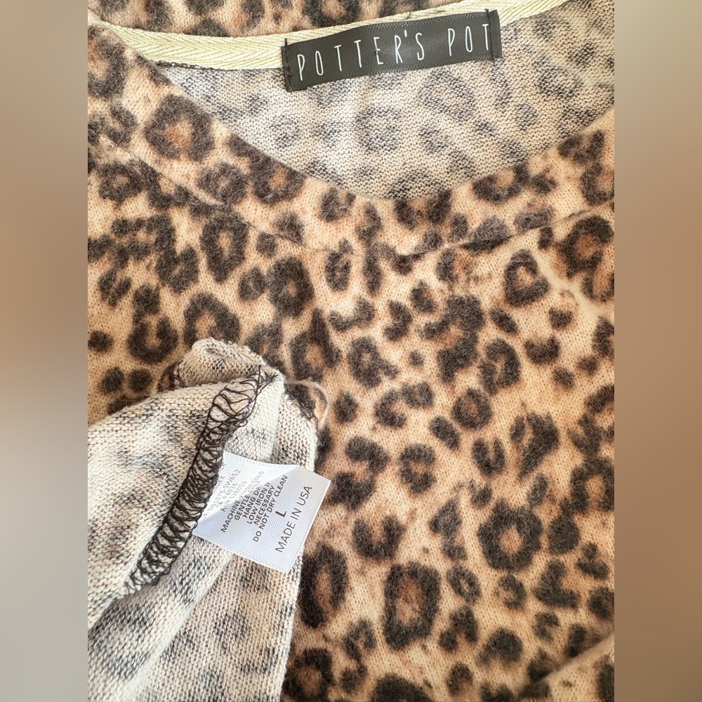 Leopard Print Long Sleeve Dress - Picture 2 of 2